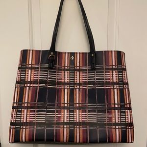 Like New Tory Burch Kerrington Plaid Tote